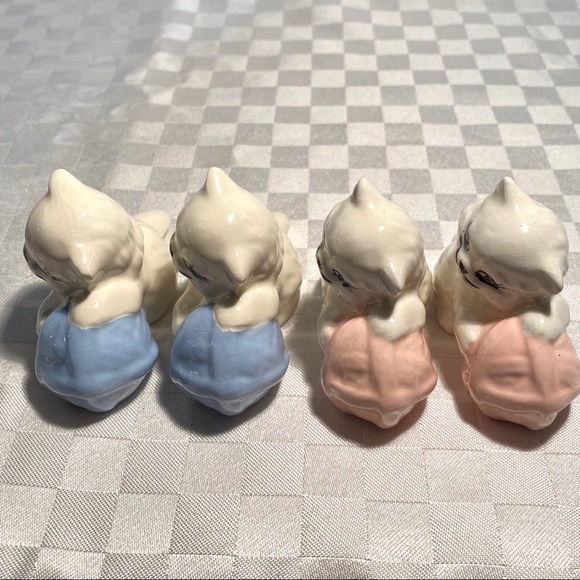Vintage Cat Ceramic Macrame Beads set of 4 - Picture 4 of 4